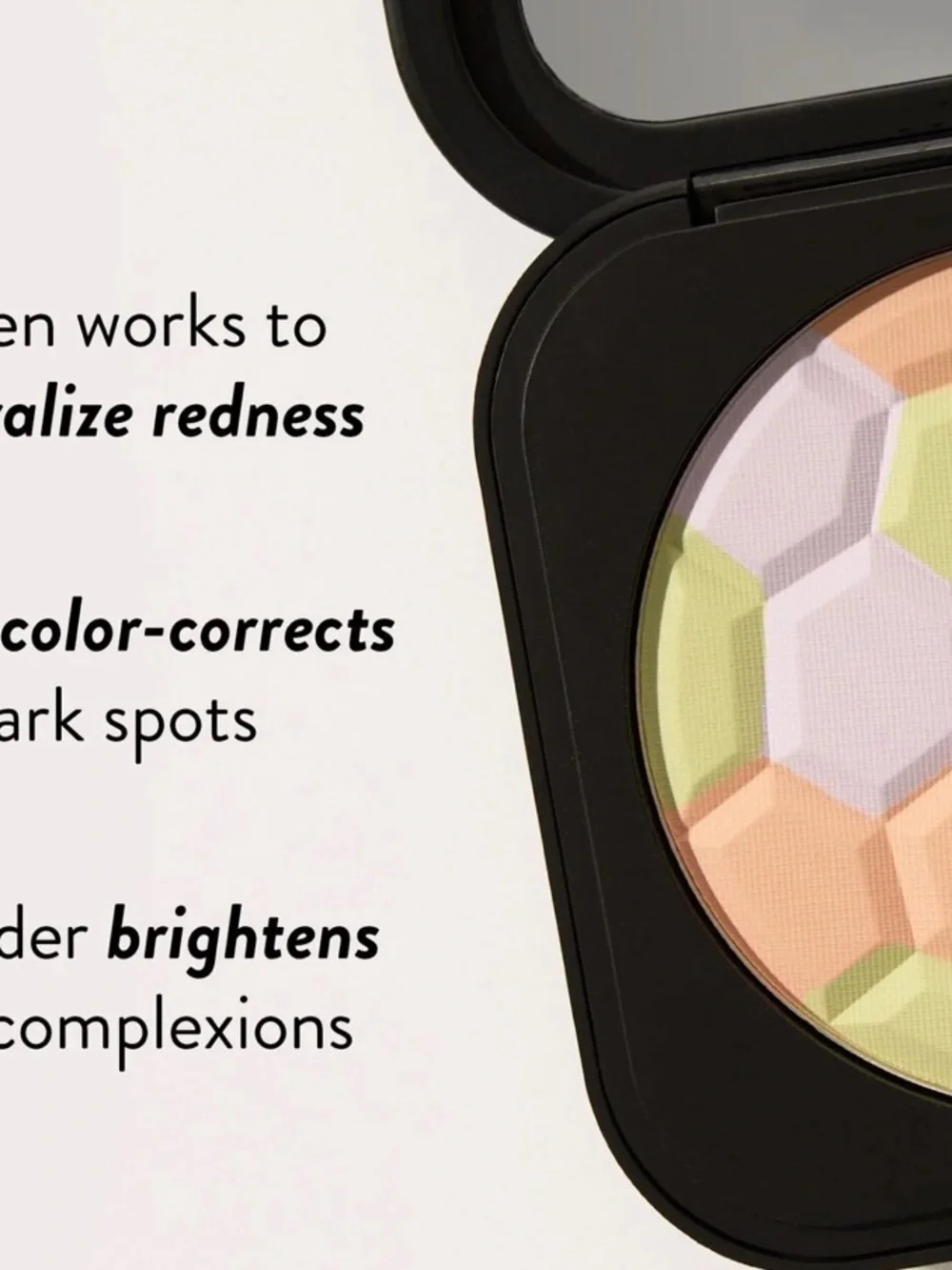 Laura Geller Color-Correcting Compact Powder - Pastel Green, Peach, White